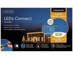 4 FT X 6 FT Starter Set Warm White Net With 200 LED Lights -Christmas decorations Shop 8718533976786WEB