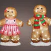 18" 48 LED Cool White Battery Operated Outdoor Gingerbread Couple Set -Christmas decorations Shop 8720093269239