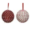 4" Peppermint Swirl Ball Set Of 12 -Christmas decorations Shop 8720093669367