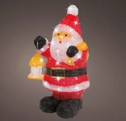 18.11" 40 LED Cool White Battery Operated Outdoor Santa Acrylic
