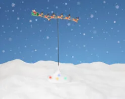 19" LED Santa Flying Reindeers