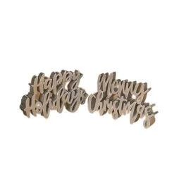 8" Silver Happy Holidays & Merry Christmas Sign Assorted Set Of 2