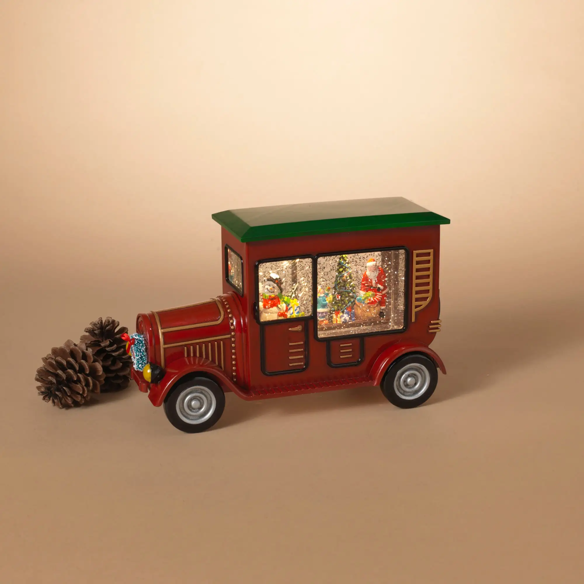 10.5" Antique Car Battery Operated Musical Spinning Water Globe 3 10.5" Antique Car Battery Operated Musical Spinning Water Globe