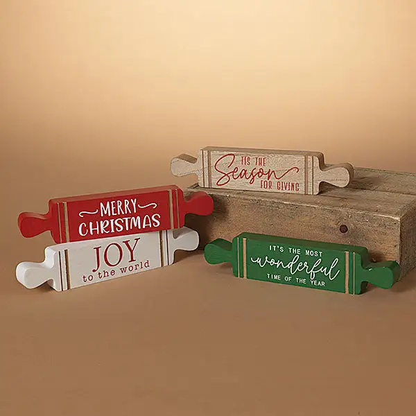9" Holiday Decorative Rolling Pin Set Of 4 3 9" Holiday Decorative Rolling Pin Set Of 4