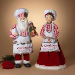 3 FT Mr & Mrs Claus Baking Chefs Set