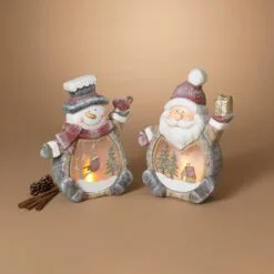 15" Santa & Snowman Magnesium Set