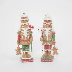 10" Gingerbread Nutcracker Set Of 2