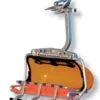4" Orange & Black 6 Person Ski Lift Chair 1:32 Scale -Christmas decorations Shop 9120036461895