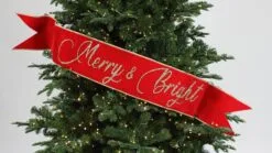 6" X 48" Red & Gold " Merry & Bright " Banner