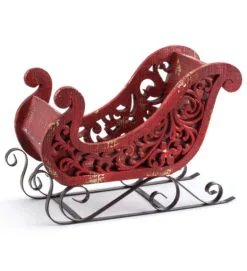10.5" Red Cut Out Sleigh